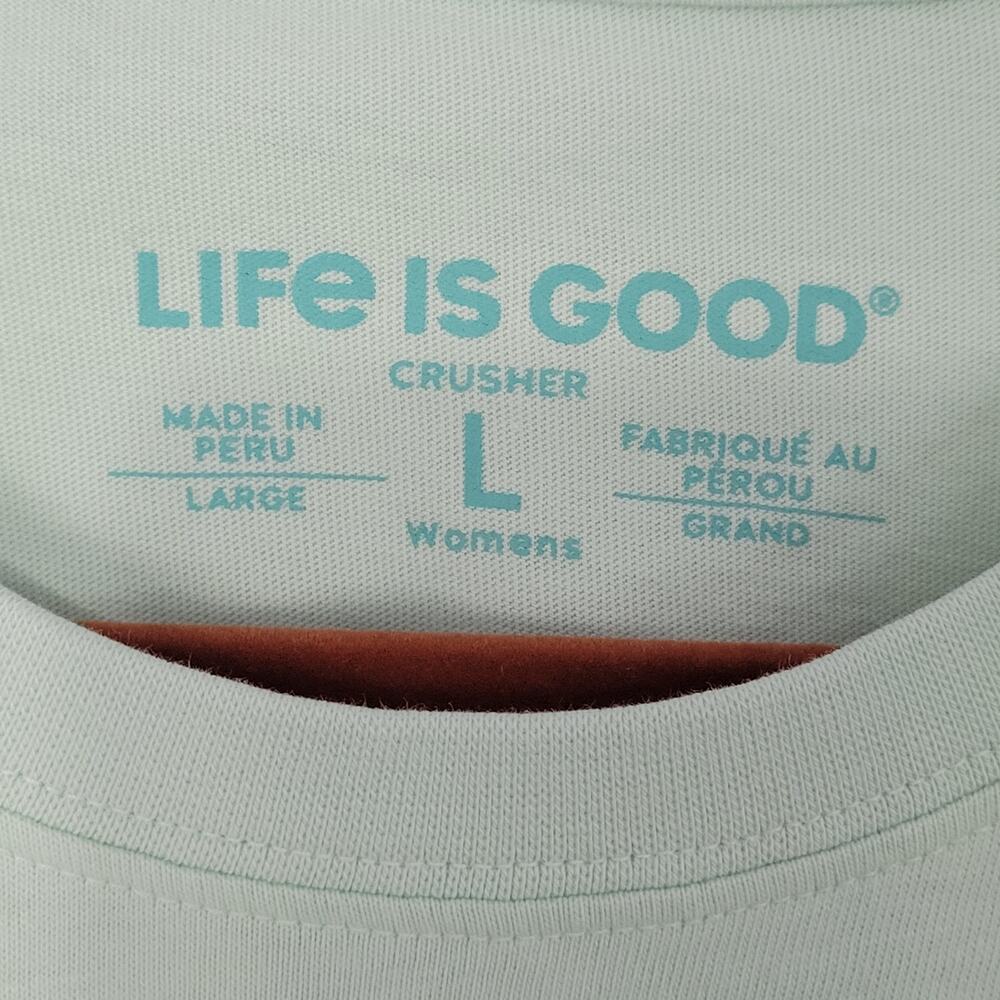 Life Is Good Crusher Short Sleeve Crew Neck T-shirt women's L Floral 'Shine On' - Picture 3 of 7